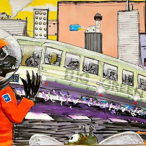 The Bus Riders (sample color study)