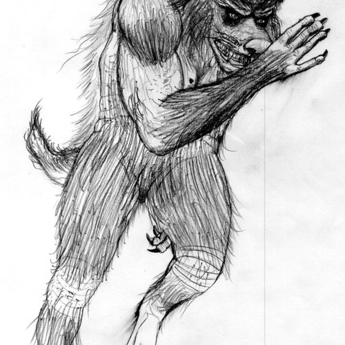 Sketch for "Dogman Running !"