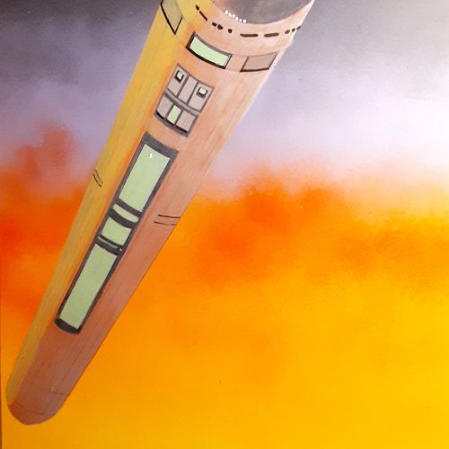 Finished background with Cigar Shaped U.F.O.