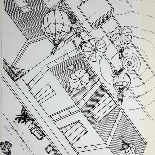 Aerial Invasion (sketch for BEAM 18 COVER ART)