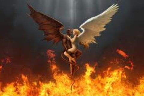 above the flames