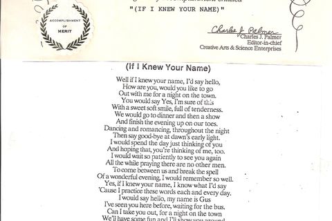 If I Knew Your Name 