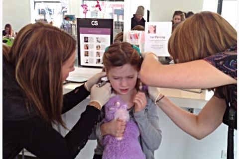 My daughters ear piercing pain 