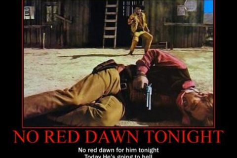 No red dawn tonight