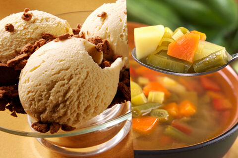 Ice Cream In Vegetable Soup