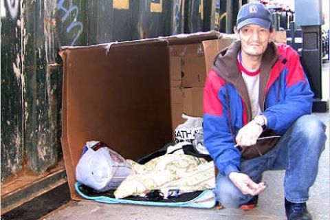  The man in the cardboard box