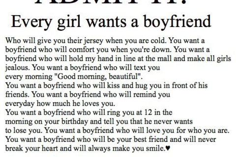 I want a boyfriend 