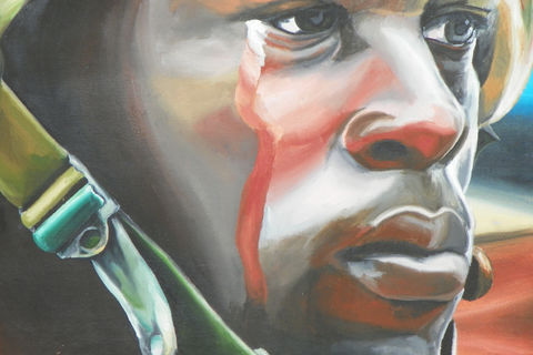 Solider boy cries 