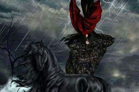 The woman and the horse and the nut