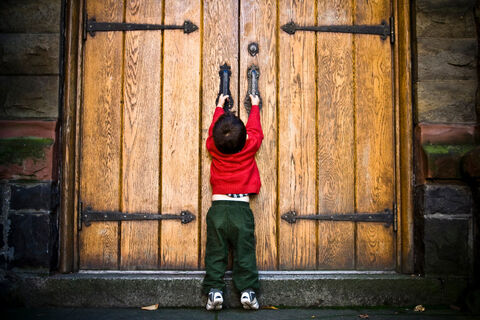 Closed doors. 