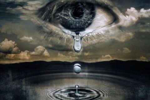Raindrops fall down like Tear drops
