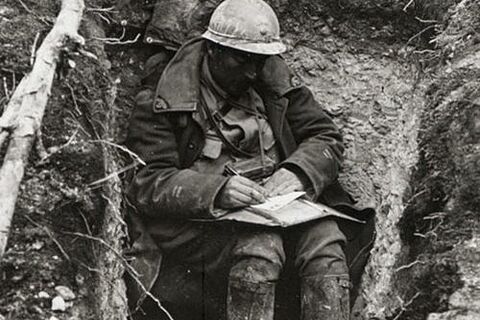 A crying soldier...