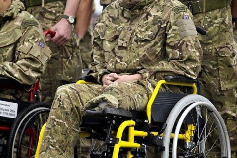 SOLDIER MAN IN A WHEELCHAIR 