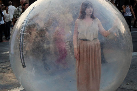 Her own little bubble