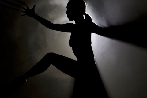 She dances with her shadow