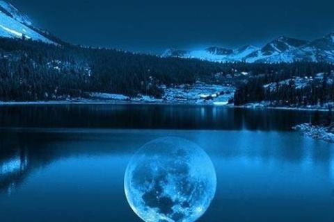 The moon from blue lagoon