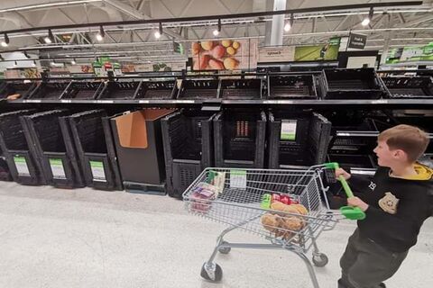 My grandson goes shopping