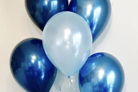 Two blue balloons 