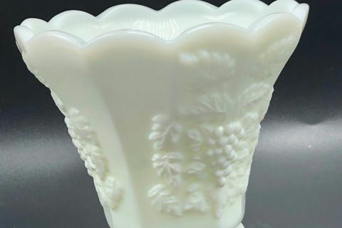 MY MOTHER'S MILK GLASS VASE