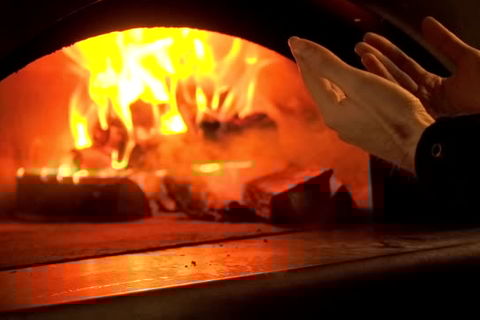 Warming her hands by the fire ❤️