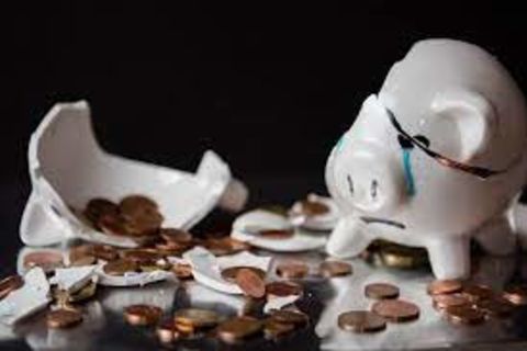 The broken piggy bank