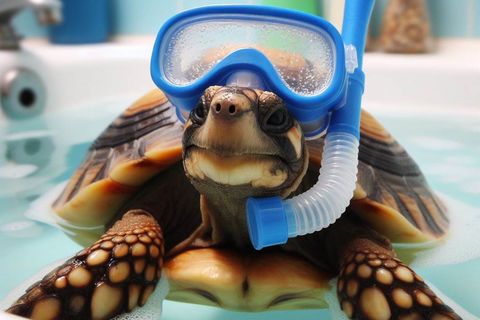 the tortoise that tried to swim