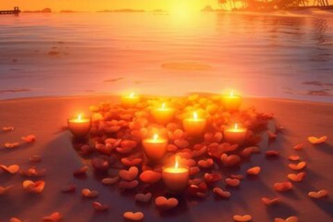 Candlelight Love on the Beach