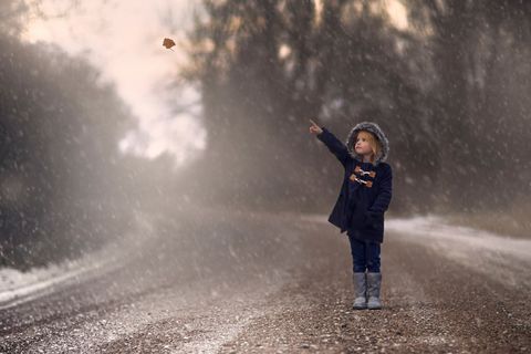 The Child and the Falling Leaf