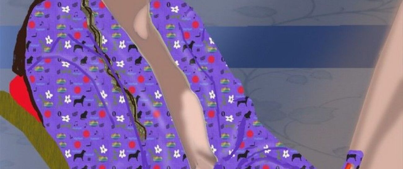 Sitting in purple