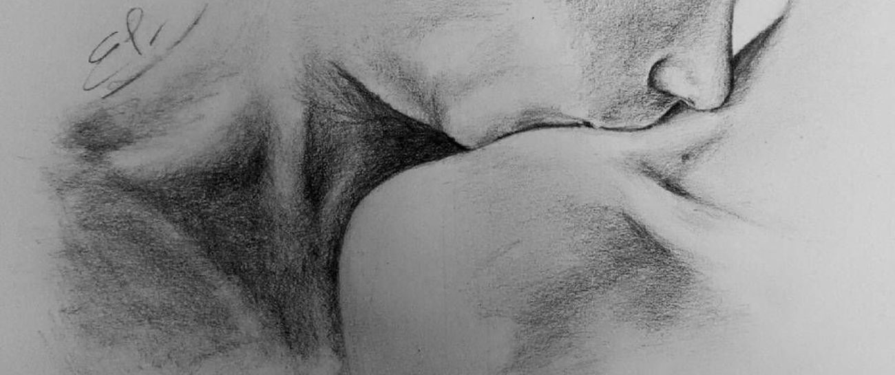 Her warm neck invites my lips...