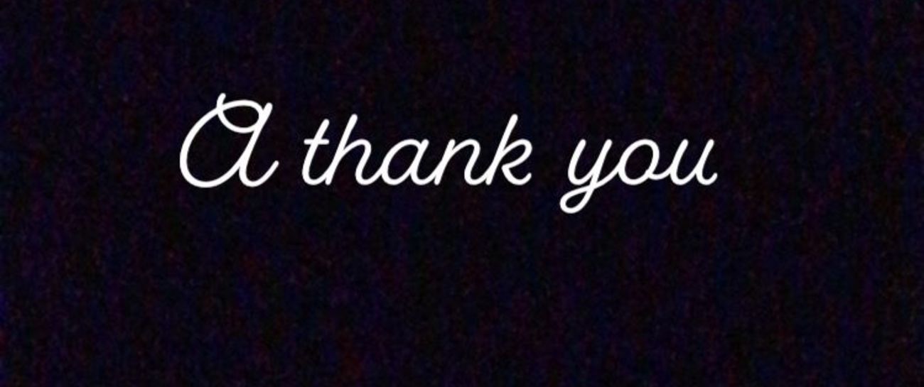 A thank you
